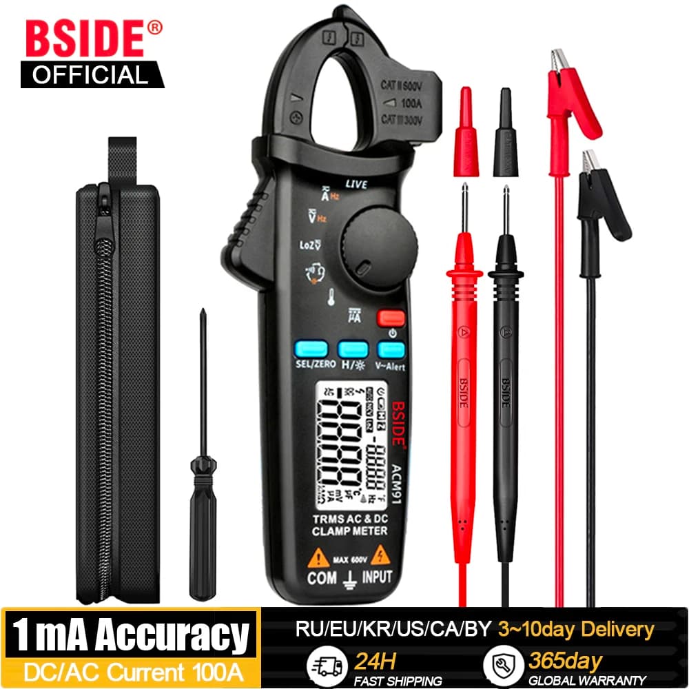 BSIDE Digital Clamp Meter 1mA High-Precision Ammeter Pliers True RMS DC AC Current Car Repair Electrical Temp Tester Multimeter - AliExpress 1420 - image 1