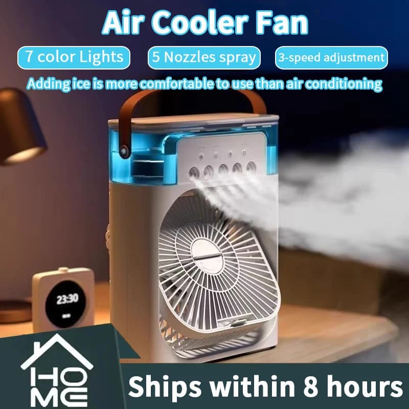 New 3 In 1 Fan AIr Conditioner Household Small Air Cooler LED Night Light Portable Humidifier Air Adjustment Fan Office Home Fan - AliExpress 6 - image 1