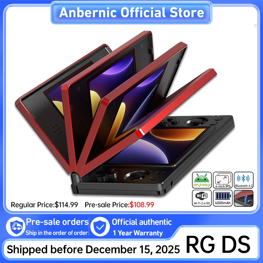 Anbernic RG DS Dual 4.0” IPS Screen Video Game Console Android 14 Support Dual Application On Split Screens & Hall Switch Chip - image 1