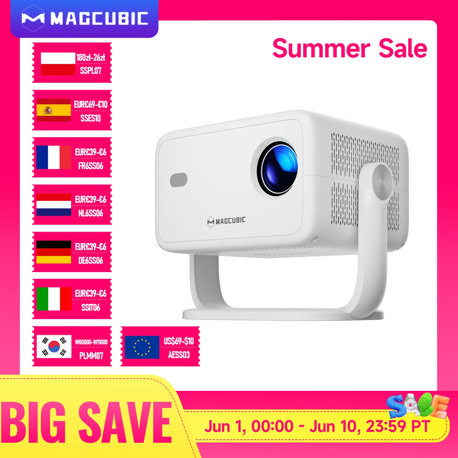 Proyector Magcubic Native 1080P 650ANSI 8K Android14 L018 con enfoque de corrección Keystone automática Wifi6 BT5.4 película portátil al aire libre - AliExpress - image 1