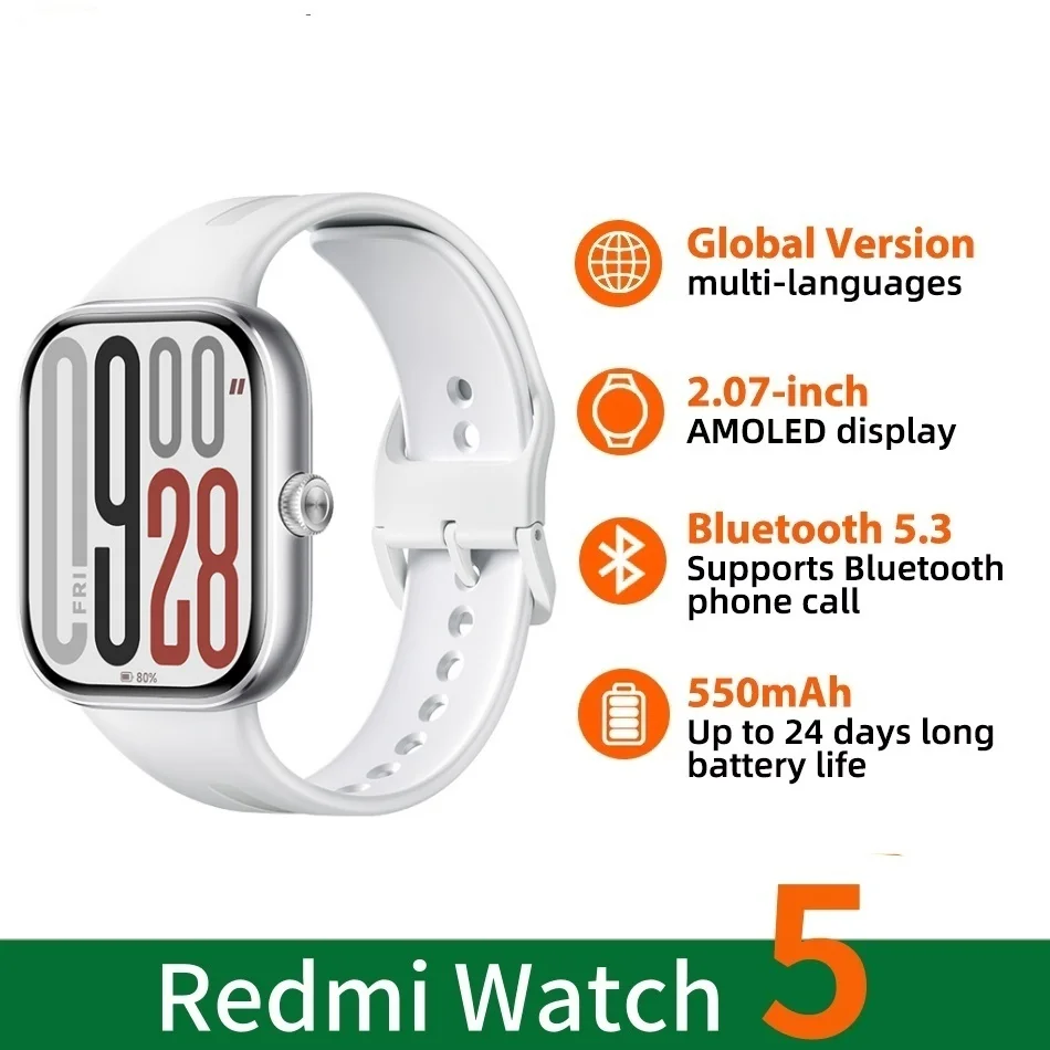 Xiaomi Redmi Watch 5 Global Version Bluetooth Phone Call Smartwatch - image 1
