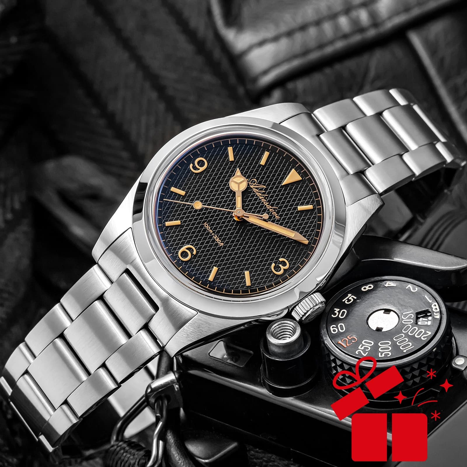 ADDIESDIVE AD2096 316L Stainless Steel 10Bar Diving Luminous Quartz Wristwatch for Men - image 1