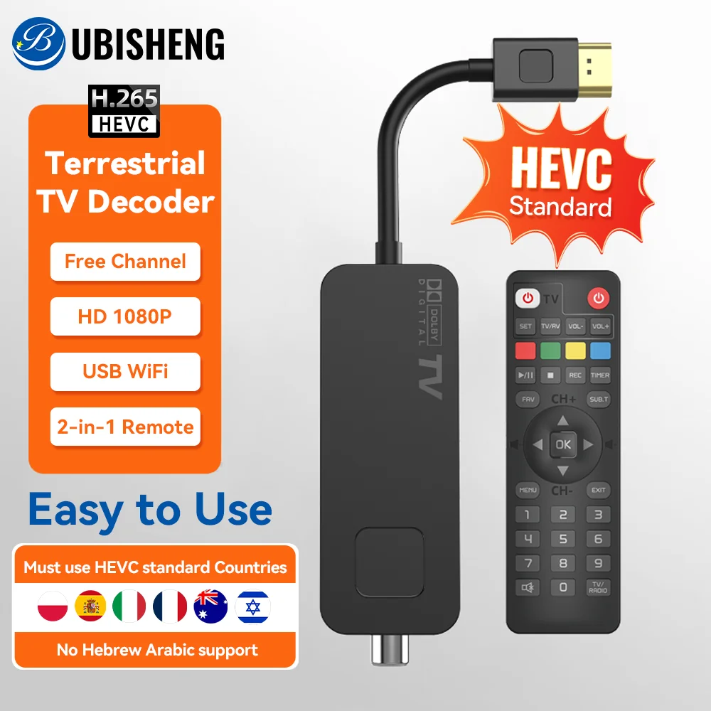 UBISHENG U3mini DVB-T2 DVB-C Digital TV Decoder HD Free TV Channels 7Days EPG TV Tuner - image 1
