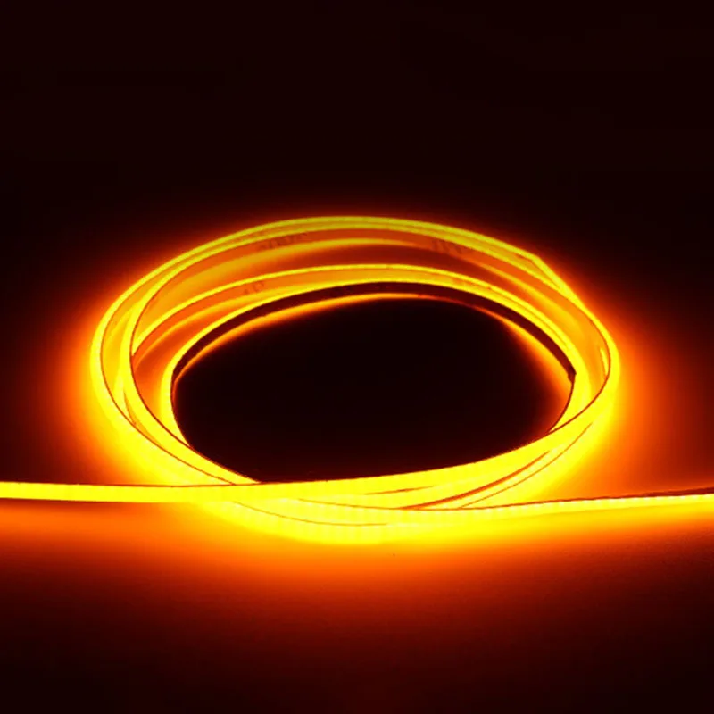 5V 12V Orange COB LED Strip Ultra Thin 2.7mm Flexible Ribbon Tape for Car Lights Room Decor Amber 1800K 1900K - image 1