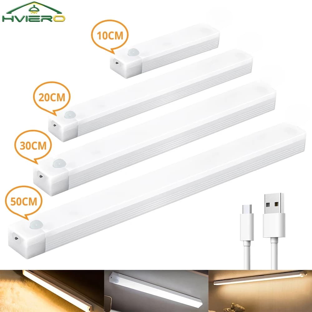Wireless Motion Sensor Night Light LED Lamp USB Rechargeable Magnetic for Wardrobe Room Closet Kitchen - image 1
