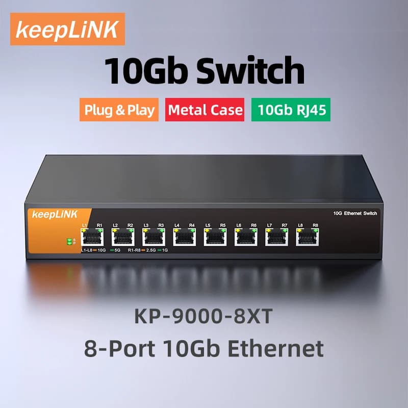 KeepLiNK KP-9000-8XT 8-Port 10Gbps Unmanaged Switch - image 1