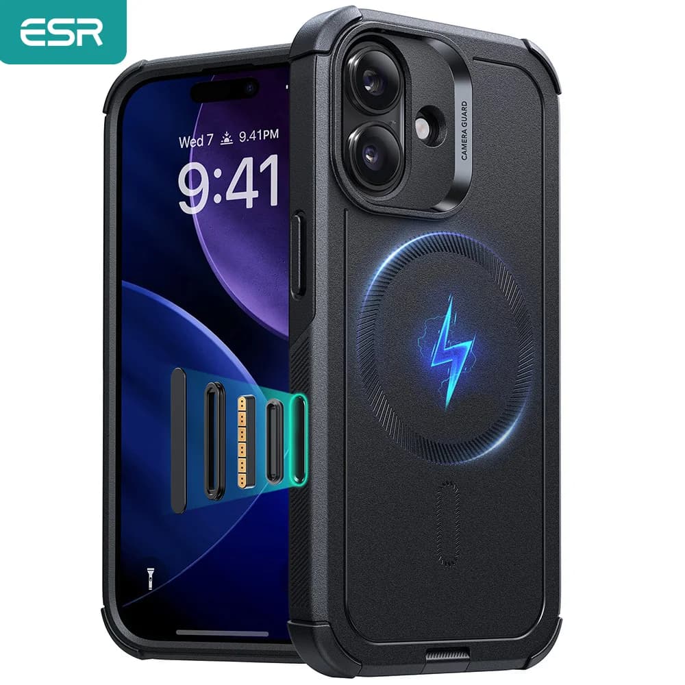 ESR Military-Grade Protective Magnetic Phone Case with Camera Control Button for iPhone 16, 16 Pro, 17, 17 Pro Max, and 17 Air - image 1
