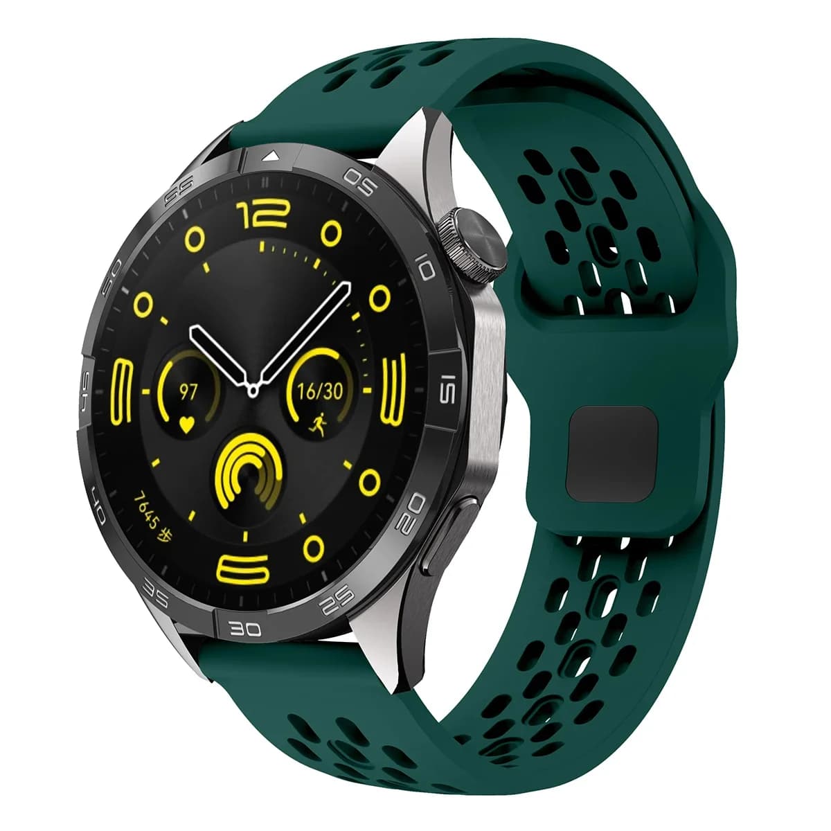 Silicone Sports Replacement Strap for Huawei Watch GT6 GT5 46mm - Blackish Green, Multiple Sizes - image 1