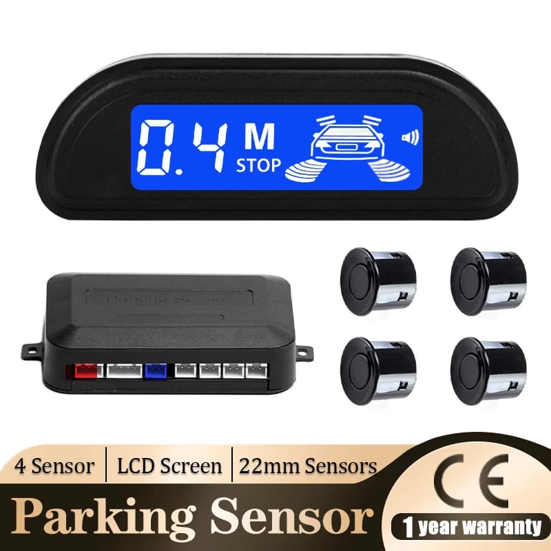 Hippcron Car Parking Sensor Kit with Auto Parktronic Reverse LED Monitor 22mm 4 Sensors Radar Detector System Backlight Display - image 1