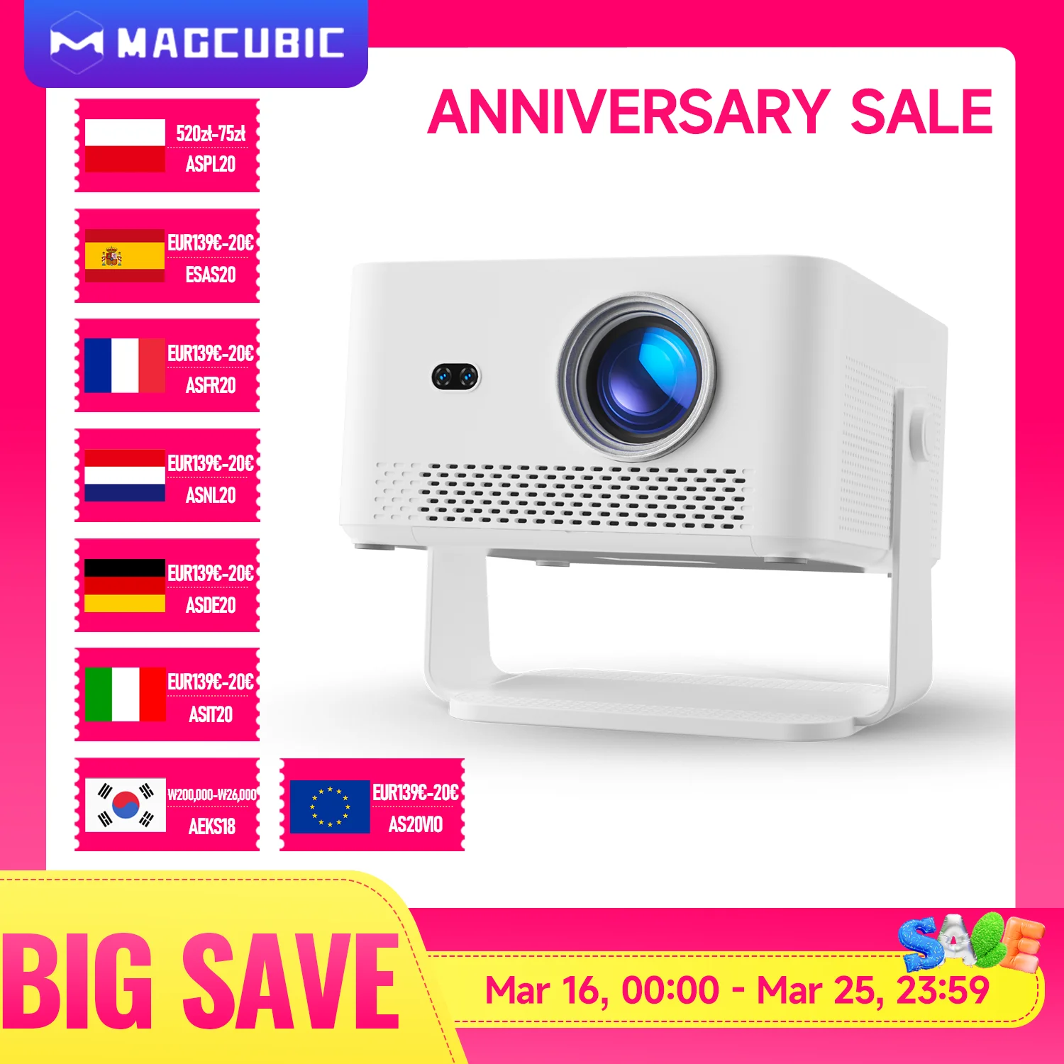 Magcubic HY450MAX Portable Outdoor Projector 1080P 1100 ANSI Lumens Android 14 WIFI6 Beam Mini Projector - image 1