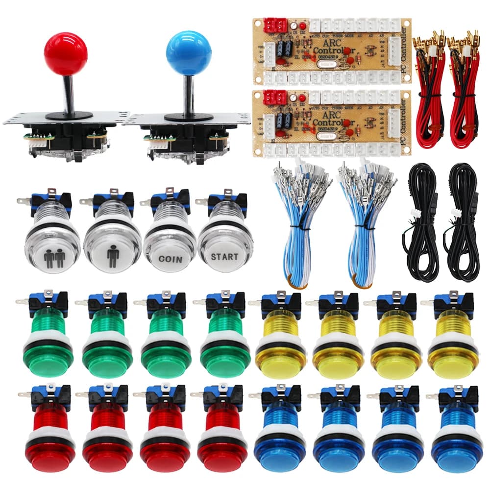 2 players Arcade Joystick Kit DIY Game Machine PC Raspberry Pi Arcade USB Zero Delay Board Controller 12V LED LIGHT Push Button - AliExpress 44 - image 1