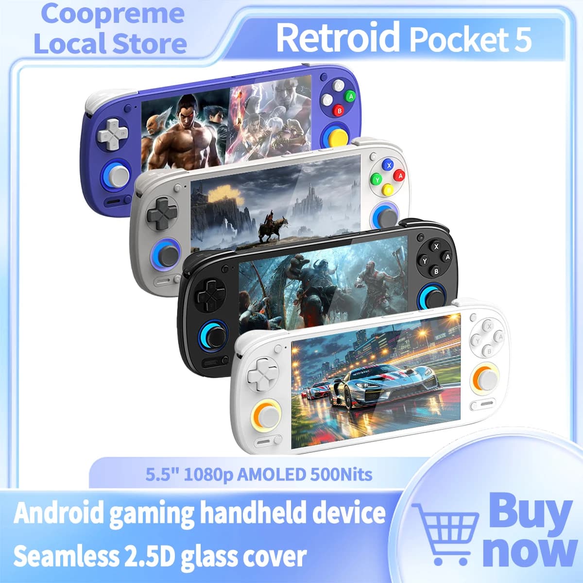 Retroid Pocket 5 Handheld Game Console 5.5'' AMOLED Screen Android 13 - image 1