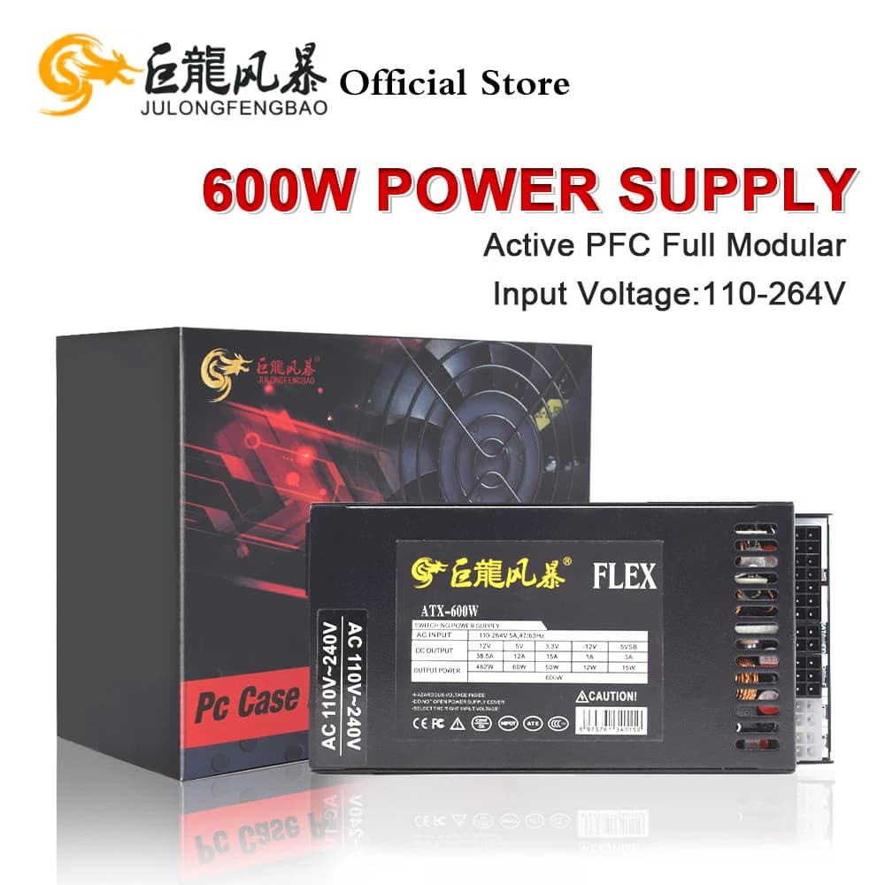 600W Full Modular 1U Flex ATX PSU PC Power Supply ENP-7660B for K39 A4 S3 G5 ITX Mini Case - image 1
