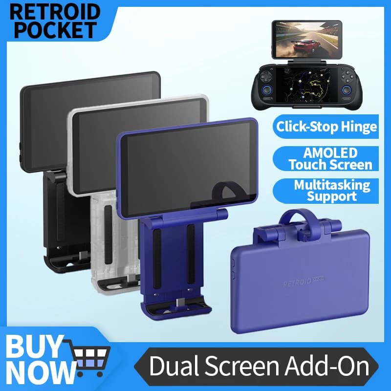 Retroid Dual Screen Add-on 5.5 inch OLED Back Clip Screen for Retroid Pocket 5 RP5 / RPmini V2 / RP4 Pro Extended Display - image 1