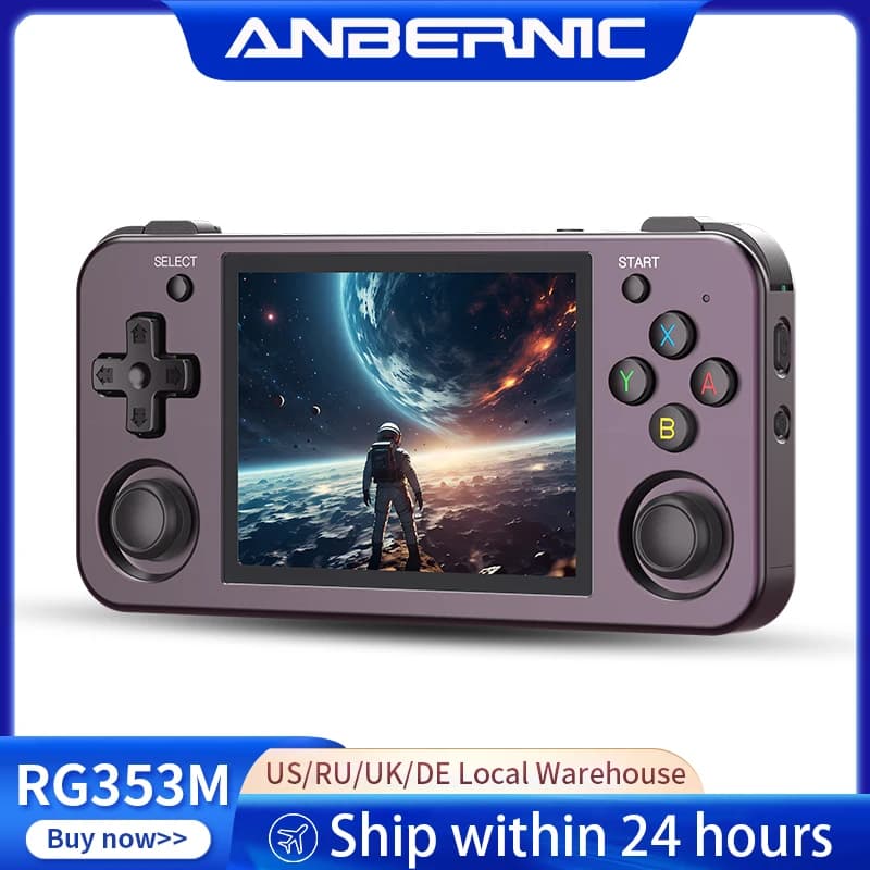 ANBERNIC RG353M Handheld Game Console Aluminum Alloy Shell 3.5 Inch Multi-touch Screen Dual OS HDMI-compatible Player Preloaded 4400 Games - image 1