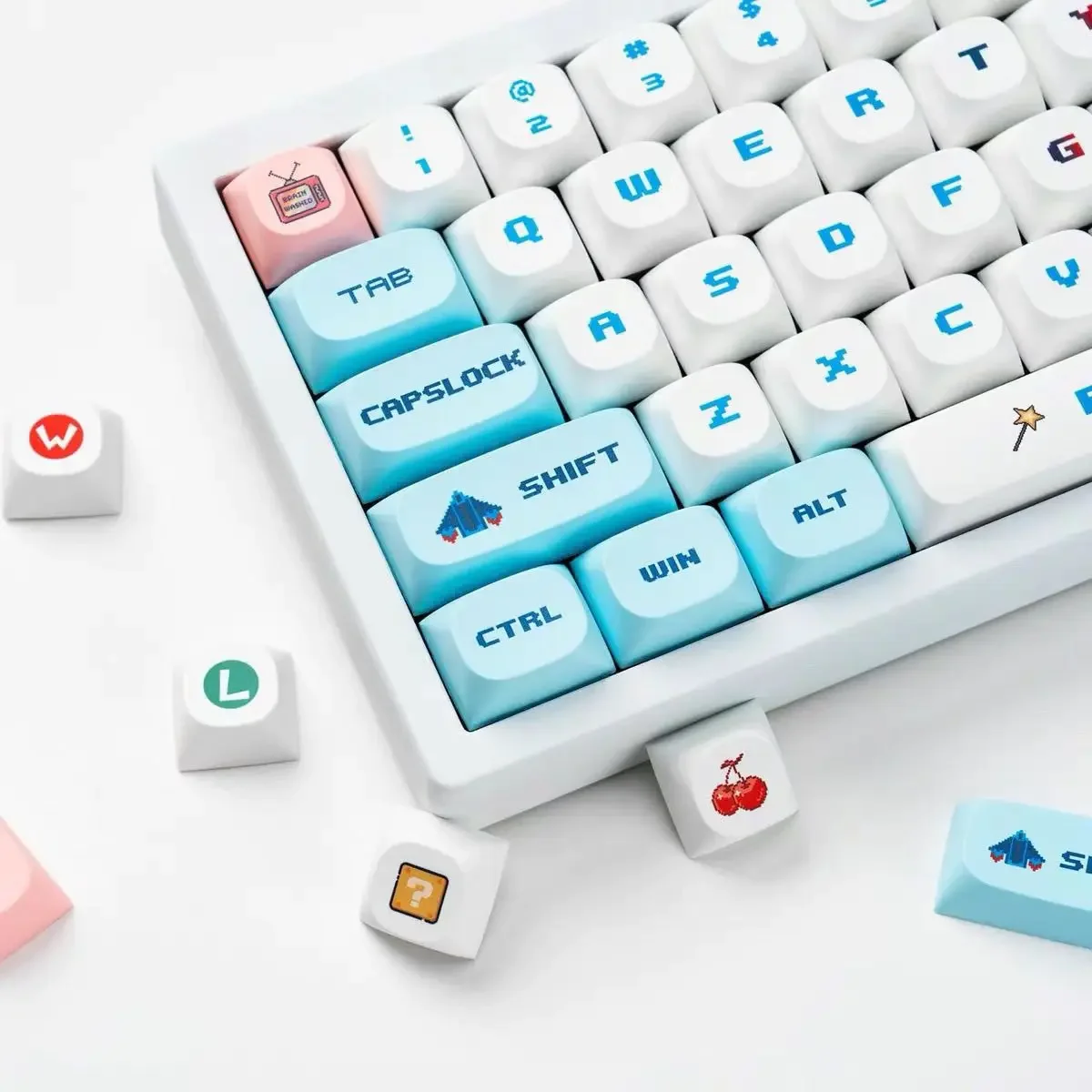 Pixel Keycap MA XDA Sublimation PBT Mechanical Keyboard Keycap Set for Girls 68/75/96/98/100 Keys - image 1
