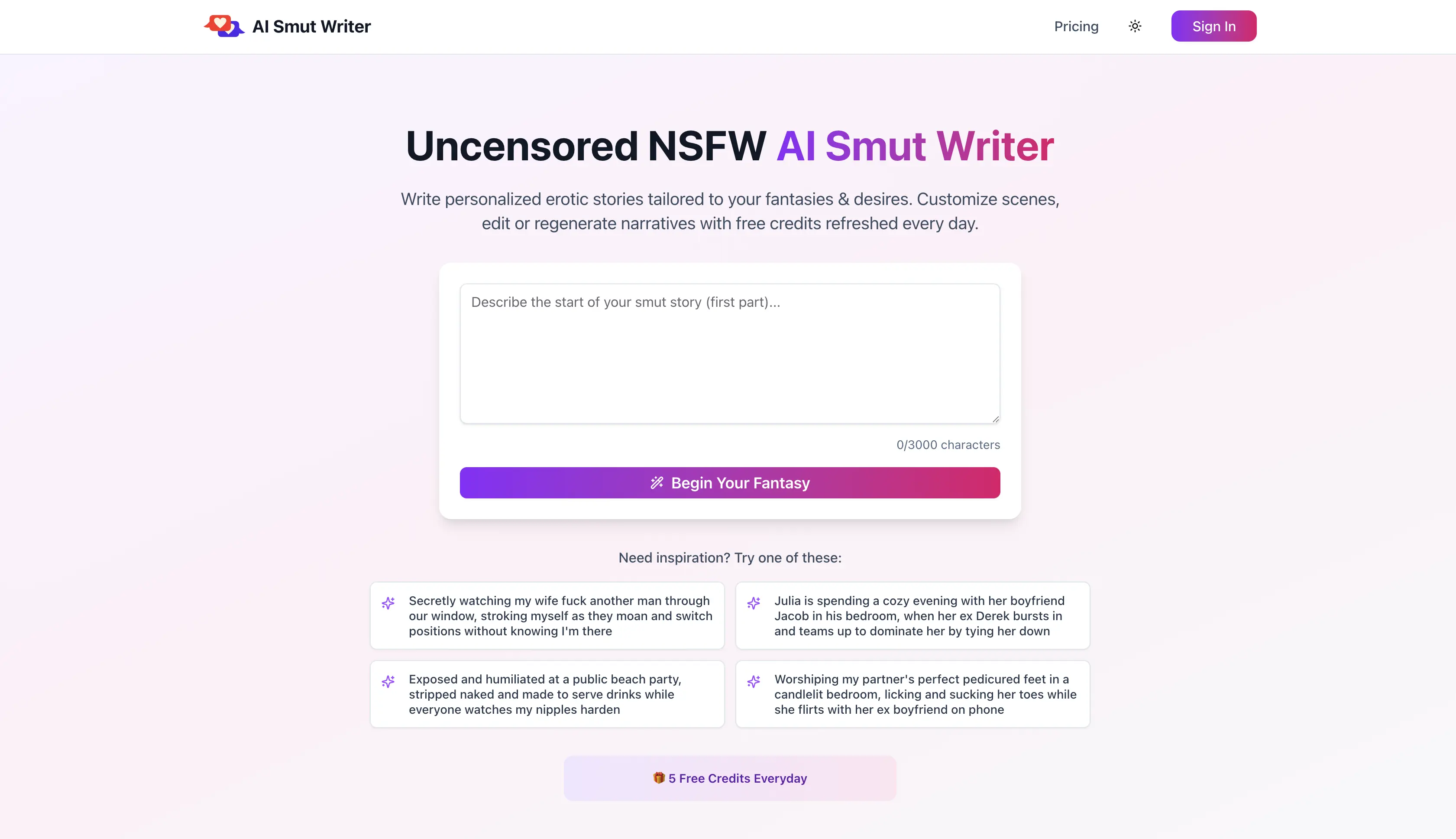 AI Smut Writer Account Settings - image 1