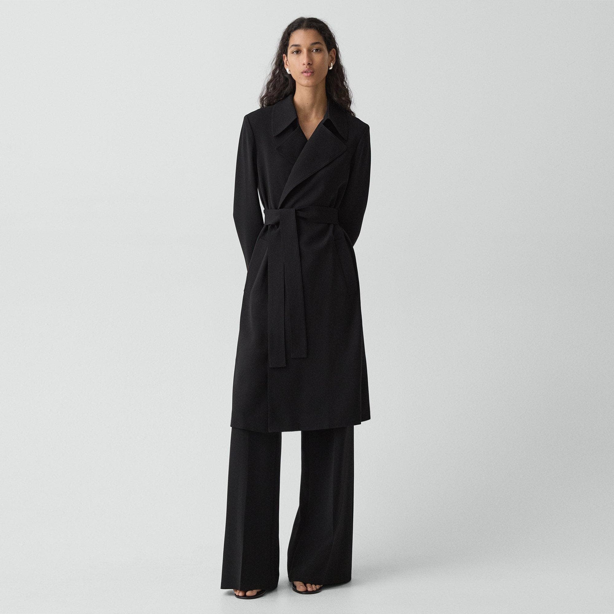 Theory Oaklane Trench Coat in Admiral Crepe - image 1