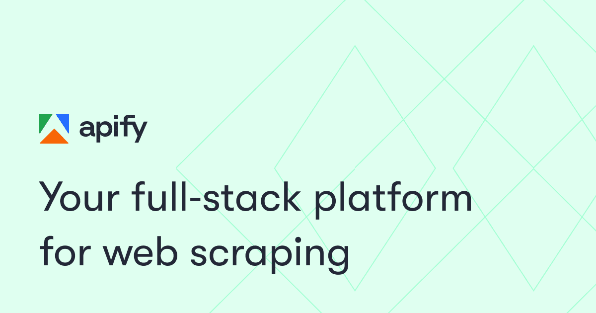 Apify: Full-stack web scraping and data extraction platform - image 1