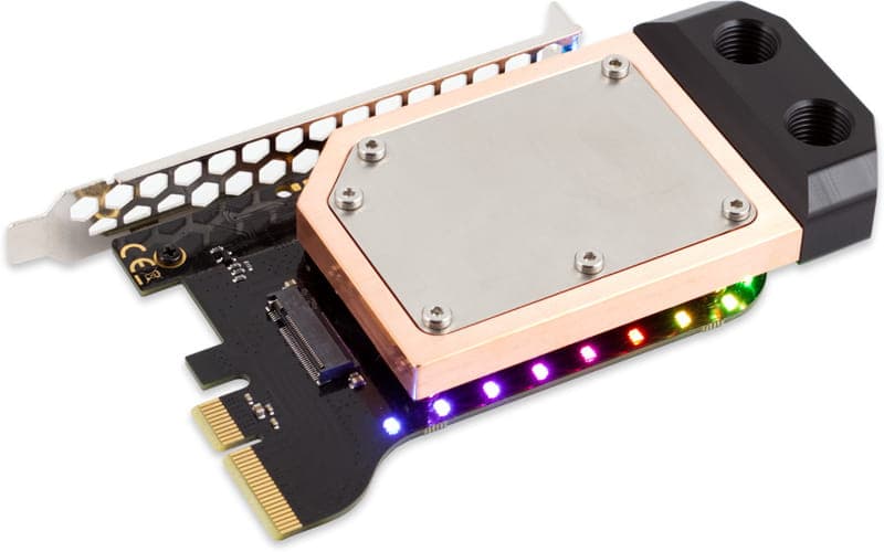 Aquacomputer kryoM.2 RGBpx PCIe 5.0/4.0/3.0 x4 Adapter for M.2 PCIe SSD, M-Key with Water Cooler - image 1