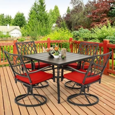 Nuu Garden 5-Piece Outdoor Modular Dining Table with 4 Swivel Chairs - image 1