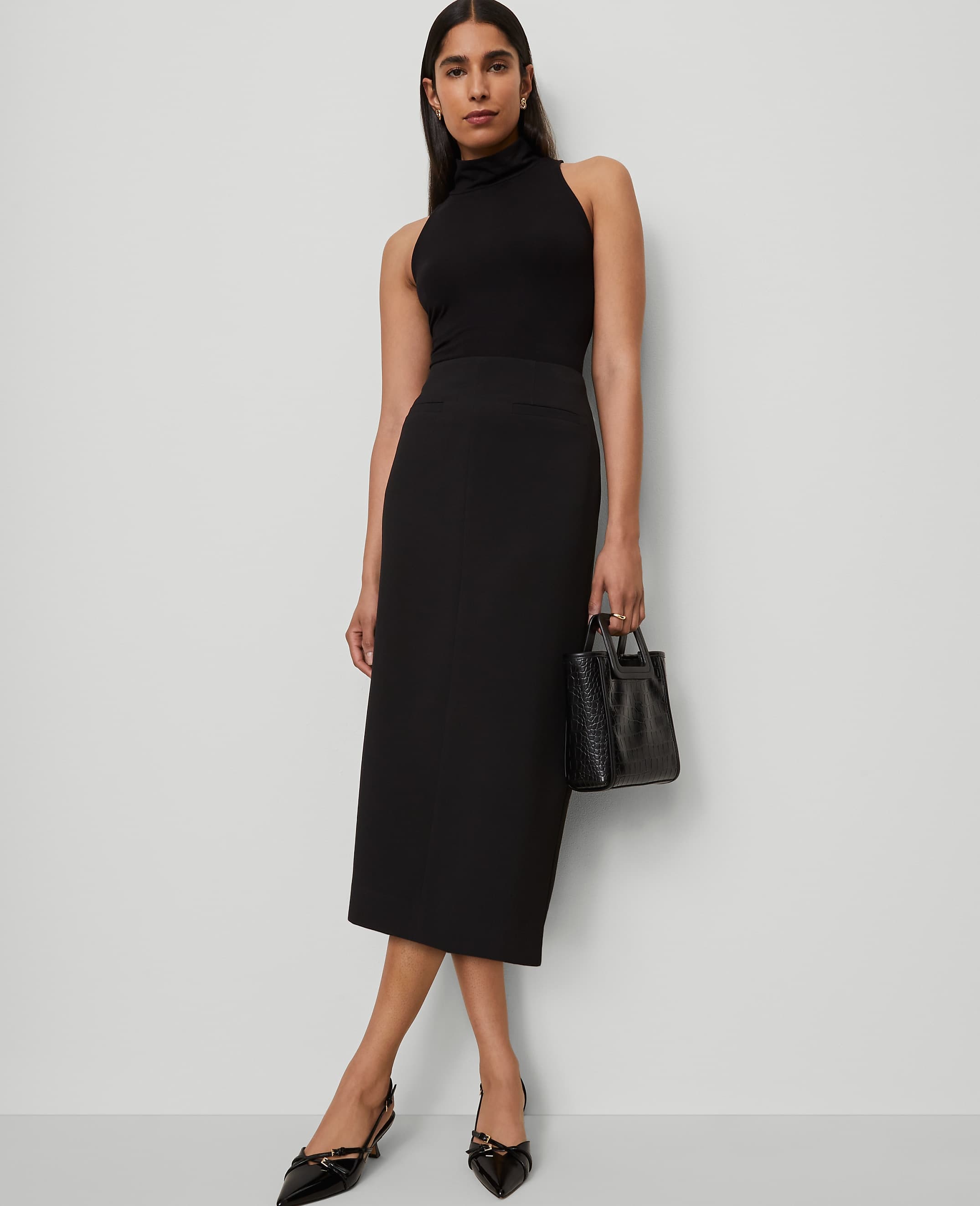 Fluid Crepe Pocket Midi Skirt - image 1