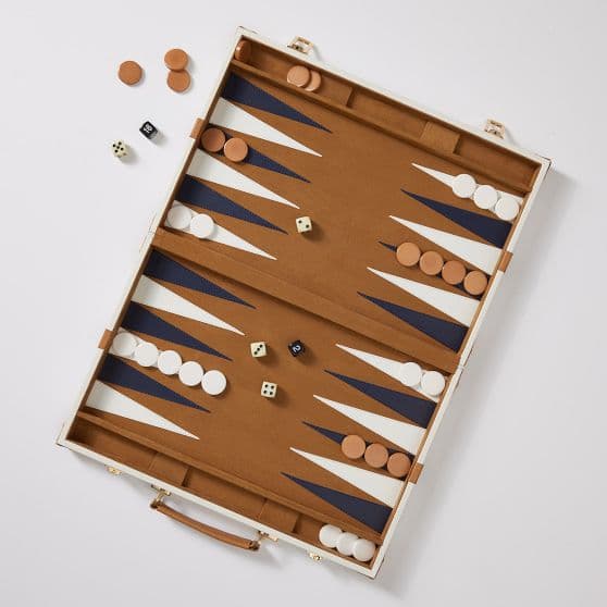 Montauk Leather Backgammon Game Set - image 1