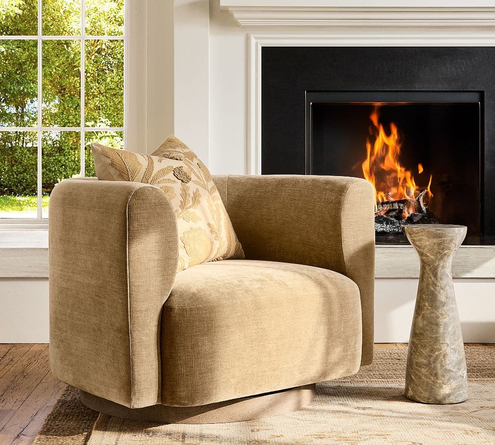 Cole Upholstered Swivel Chair - image 1