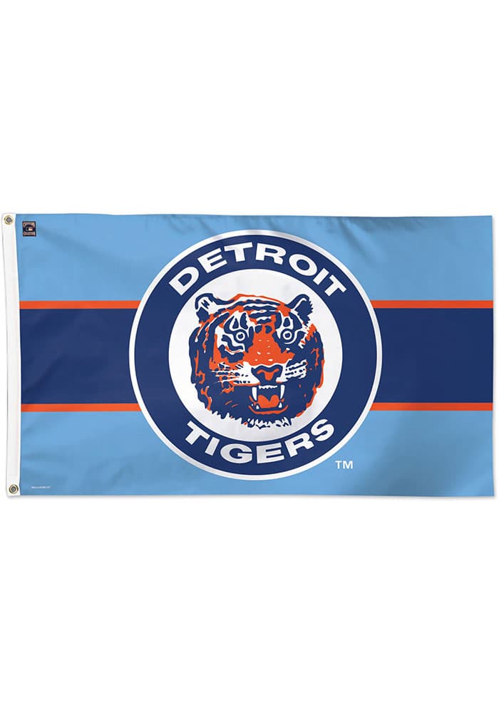 Detroit Tigers Vintage Silk Screen Grommet Flag - Blue - image 1