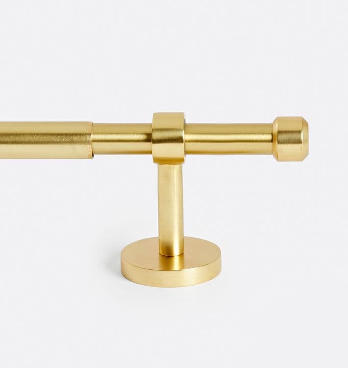End Cap Adjustable Brass Drapery Rod Set - image 1