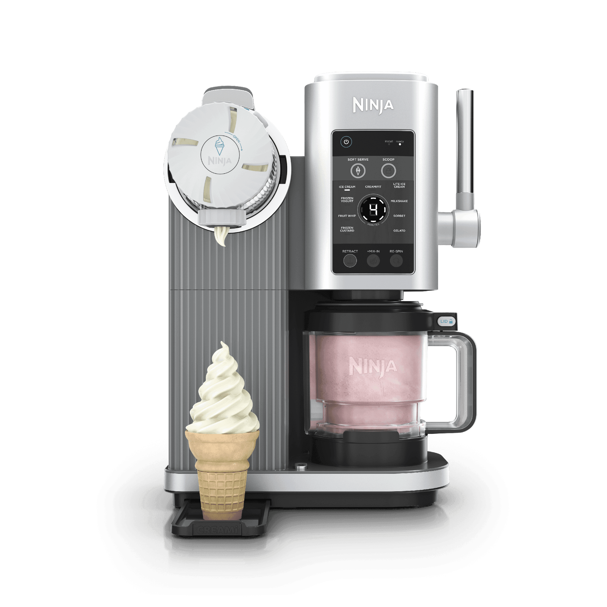 Ninja® CREAMi® Scoop & Swirl™ 13-in-1 Ice Cream and Soft Serve Maker, Platinum Silver - image 1