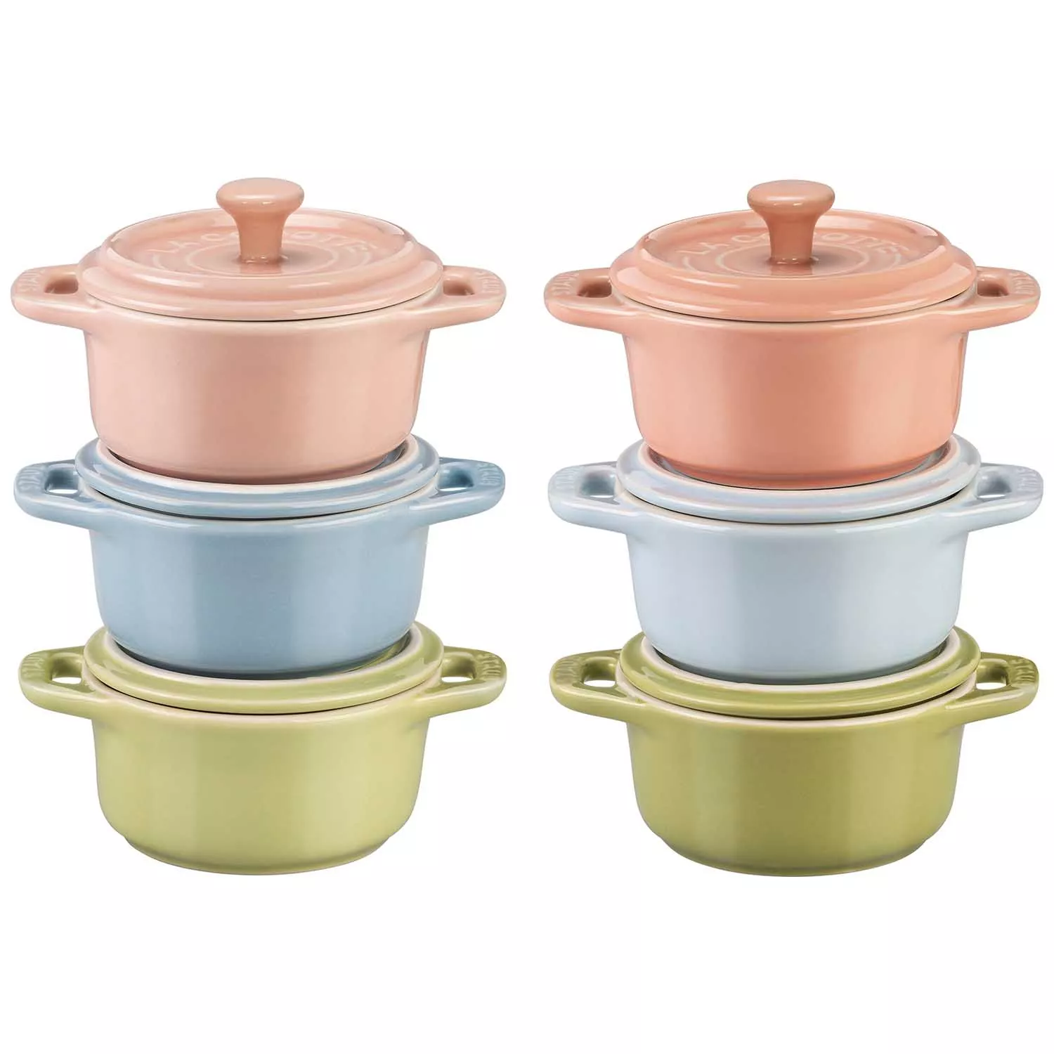 Staub Macaron Pastel Stoneware Mini Cocottes Set of 6 - image 1