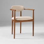 Edison Dining Arm Chair - Performance Chenille Tweed Sand, Cool Walnut (Open Box) - image 1