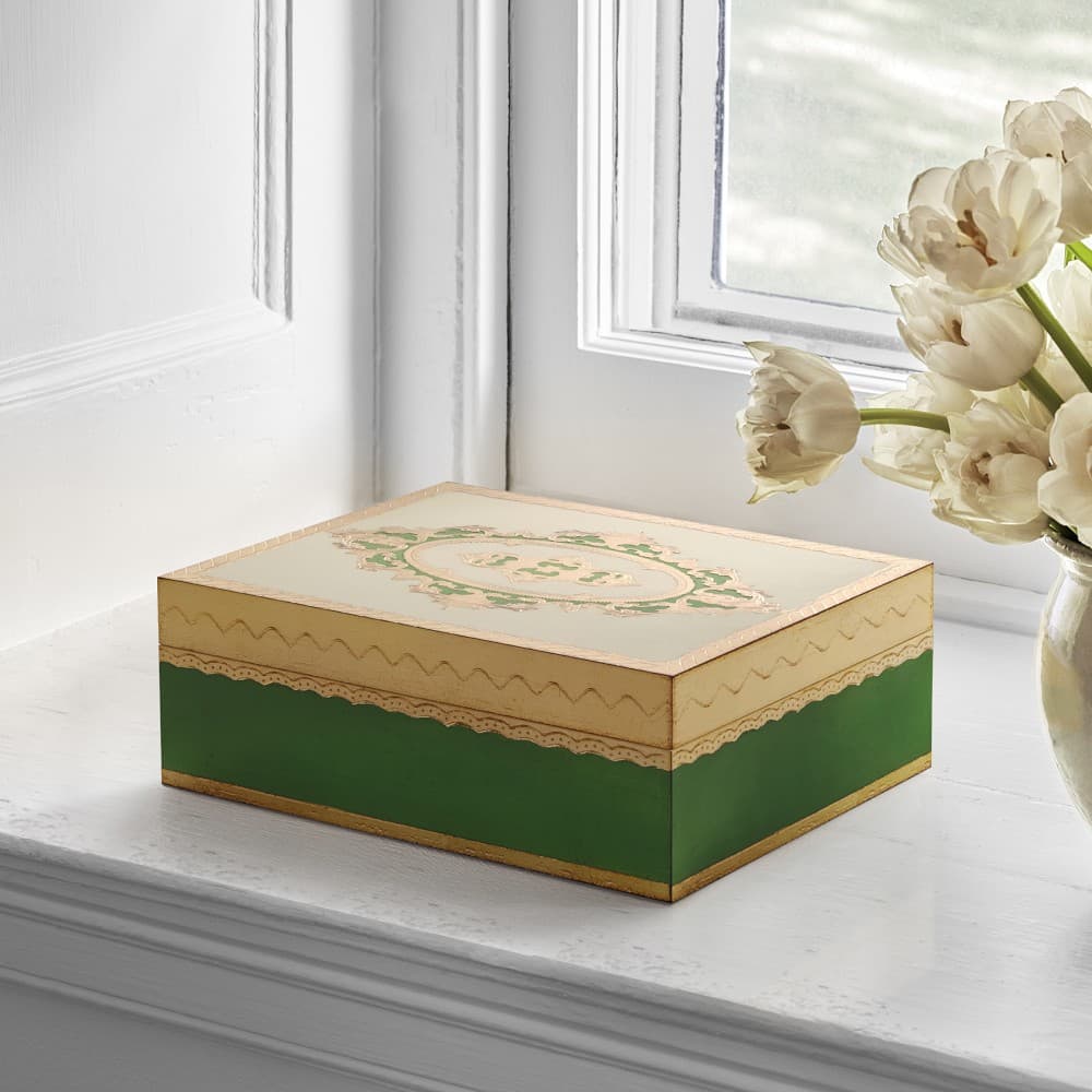 Florentine Wood Box Green - image 1
