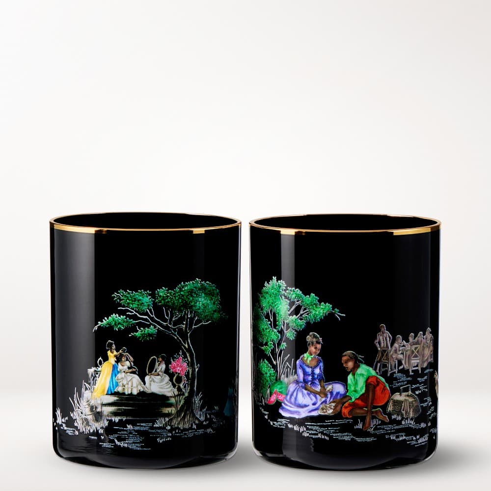 Sheila Bridges x Williams Sonoma Harlem Toile Double-Old Fashioned Glasses - image 1