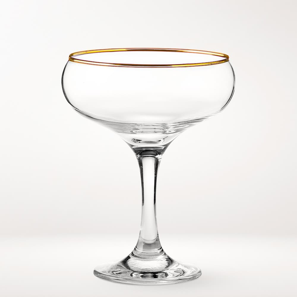 Gold Rim Champagne Coupe Glasses, Set of 4 - image 1