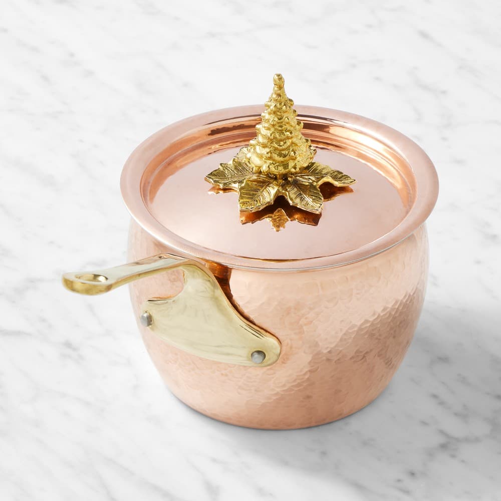 Ruffoni Historia Hammered Copper Saucepan with Tree Knob, 1.8-Qt. - image 1
