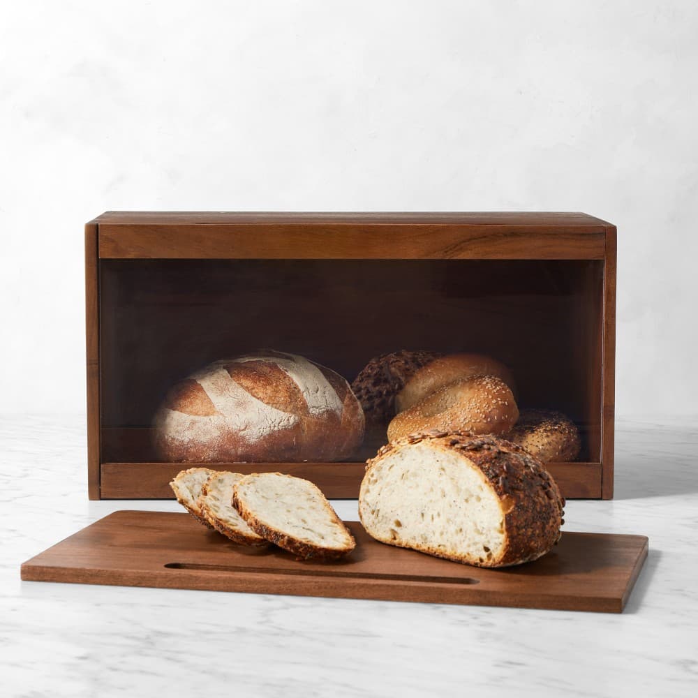 Hold Everything Bread Box, FSC Wood Lid - image 1
