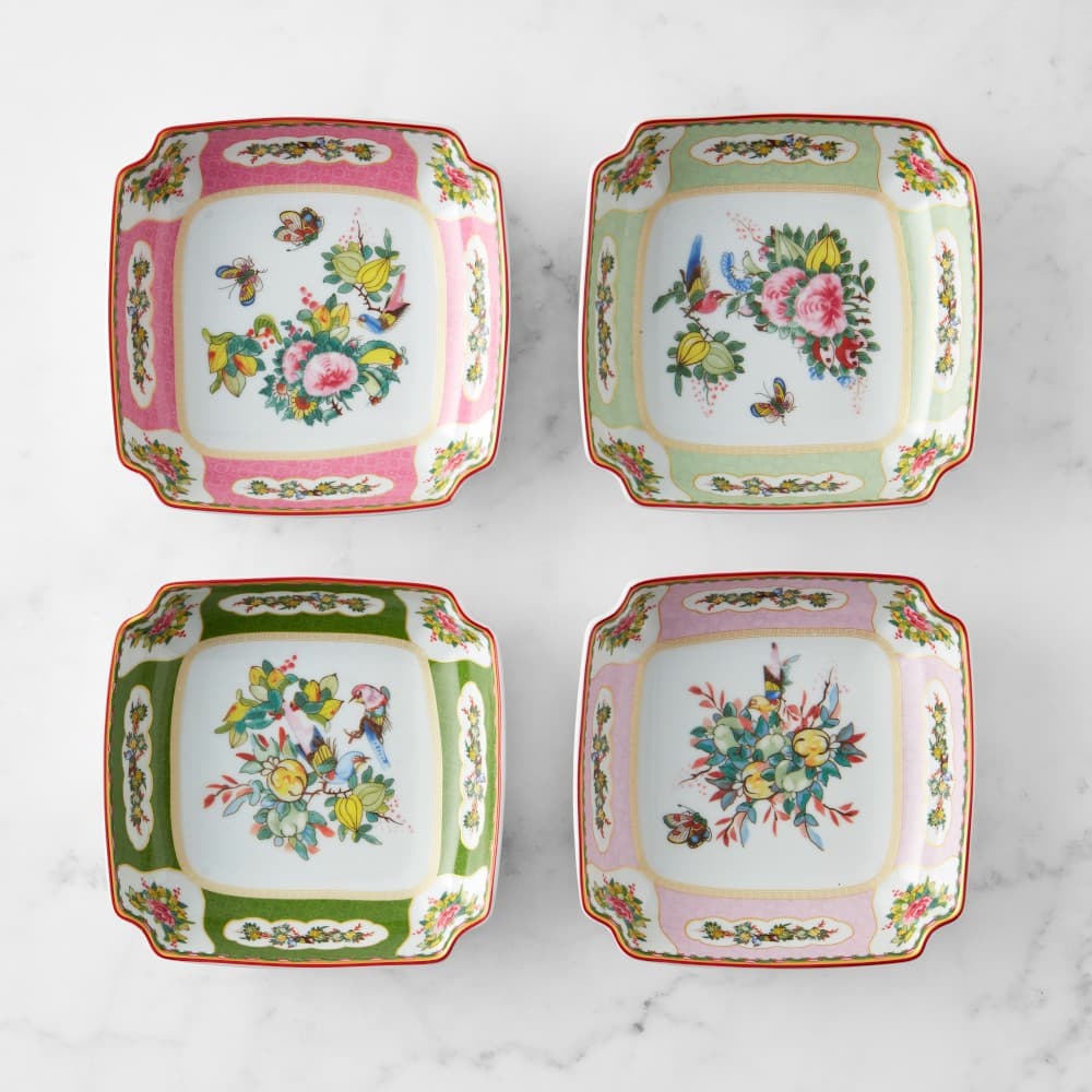 Famille Rose Square Dipping Bowls, Set of 4 - image 1