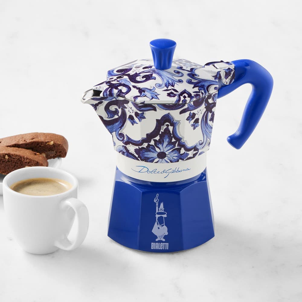 Bialetti Moka Dolce & Gabbana Stovetop Espresso Maker, Blu Mediterraneo - image 1