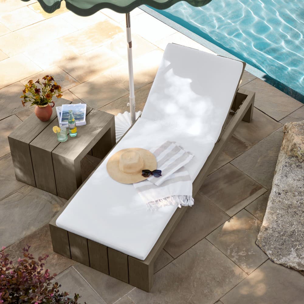 Larnaca Outdoor Grey Teak Chaise - image 1