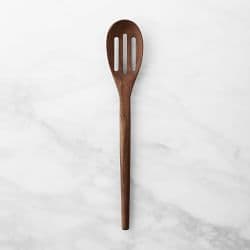 Williams Sonoma Walnut Wood Slotted Spoon, 12" - image 1