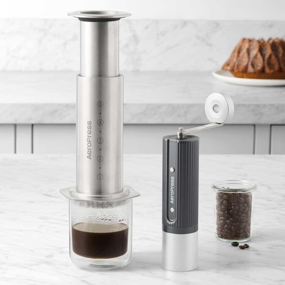 AeroPress Stainless Steel Coffee Press & Manual Grinder - image 1