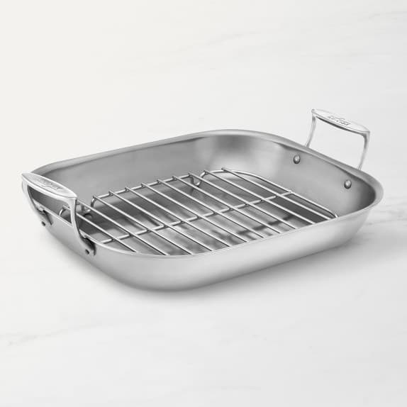 All-Clad D3® Stainless-Steel Flared Roasting Pan with Rack - image 1