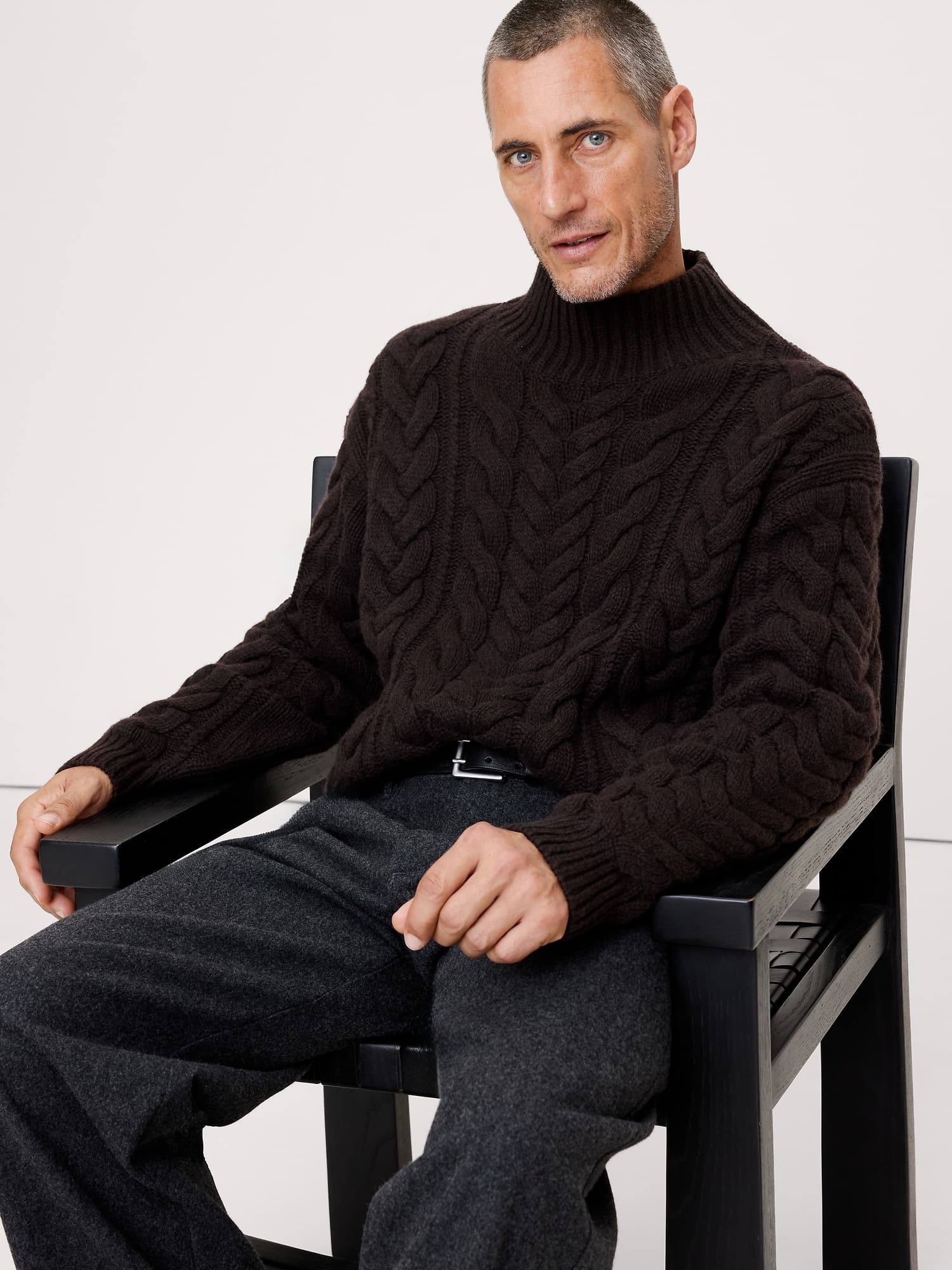 Italian Merino-Blend Mock-Neck Sweater - image 1