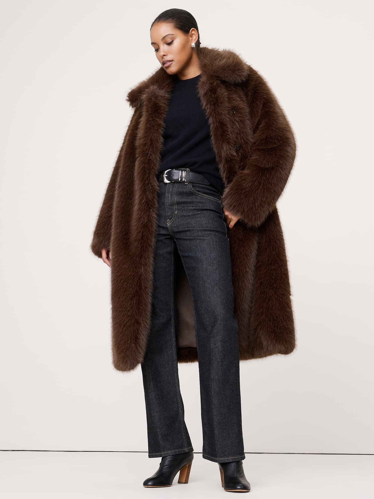 Faux Fur Long Coat - image 1