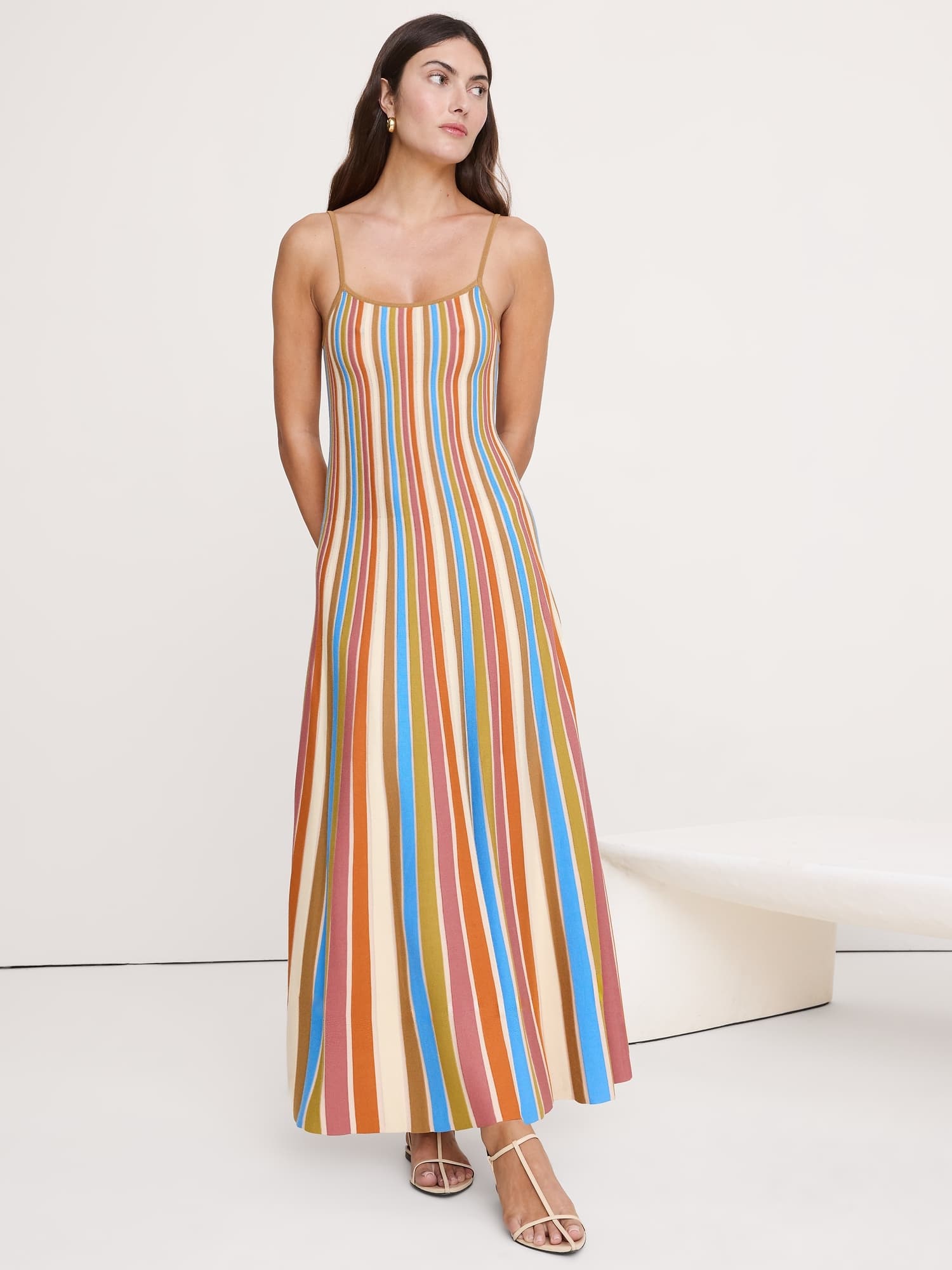 Sculpted Stripe Maxi Dress - image 1