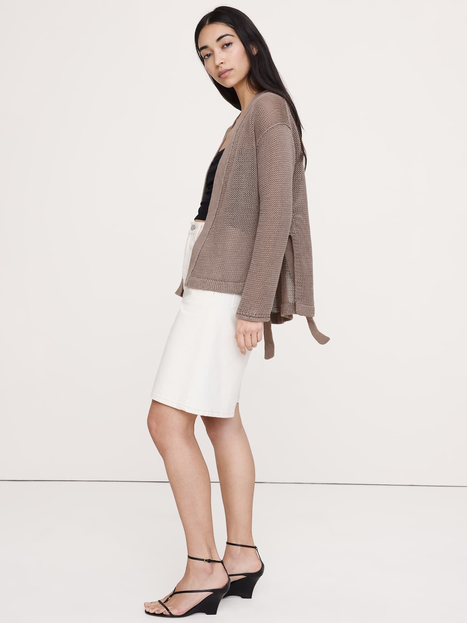 Heirloom Linen Wrap Cardigan - image 1