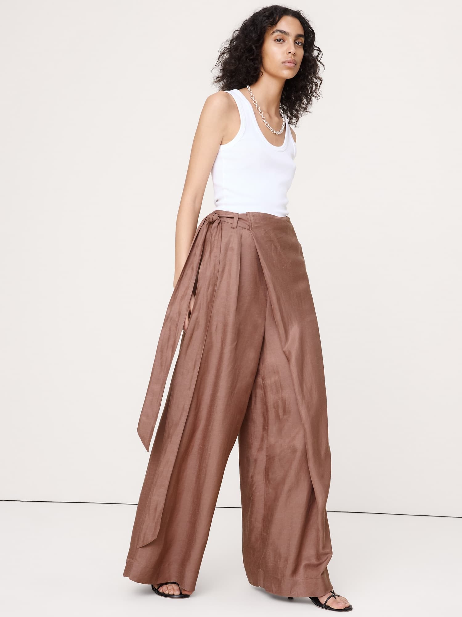 Viscose-Linen Palazzo Pant - image 1