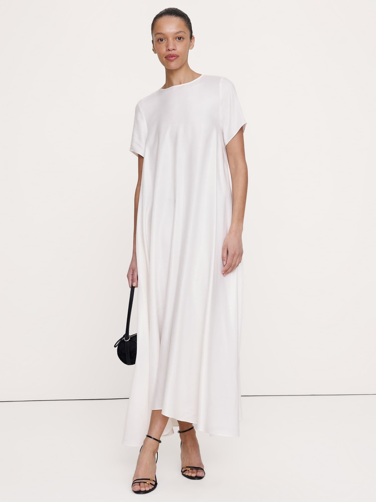 Viscose-Linen Trapeze Maxi Dress - image 1